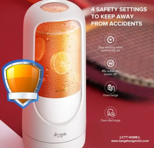 Máy Xay Sinh Tố Không Dây Deerma NU30 - Cầm Tay, Pin 1500mAh, Thiết Kế Nhỏ Gọn, Lưỡi Dao Inox 304, Phù Hợp Du Lịch, Picnic