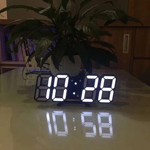 Đồng hồ Kỹ Thuật Số LED 3D Thông Minh Treo Tường & Để Bàn - Sang Trọng Cho Không Gian Nội Thất, Chế Độ Hiển Thị 12/24h, Hẹn Giờ