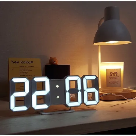 Đồng hồ Kỹ Thuật Số LED 3D Thông Minh Treo Tường & Để Bàn - Sang Trọng Cho Không Gian Nội Thất, Chế Độ Hiển Thị 12/24h, Hẹn Giờ