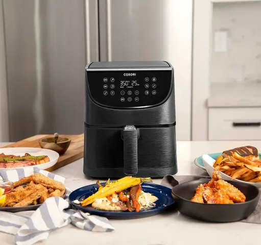 Nồi chiên không dầu Cosori CP158-AF 5.5L 1700W - Thiết kế hiện đại, giảm 85% dầu mỡ, 11 chương trình nấu, bữa ăn ngon miệng dễ dàng.