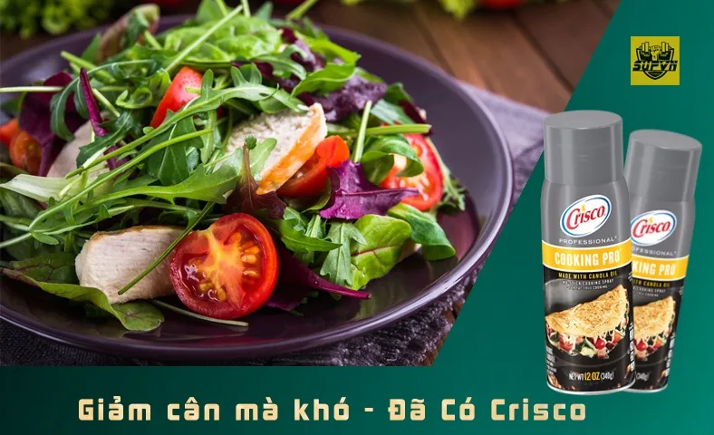 Dầu ăn kiêng Crisco Cooking Pro dạng xịt 12 oz - Không calo, hỗ trợ giảm cân, chế biến món ăn ngon mà không tăng mỡ