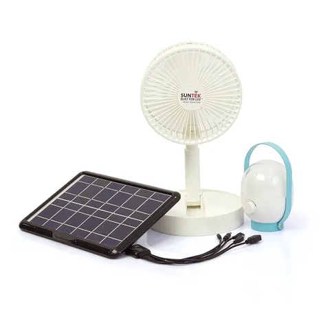 Quạt và Đèn Tích Điện Năng Lượng Mặt Trời Suntek SHM1 - 2in1 Dùng Cho Gia Đình, Picnic, Thắp Sáng và Làm Mát 10-12 Giờ