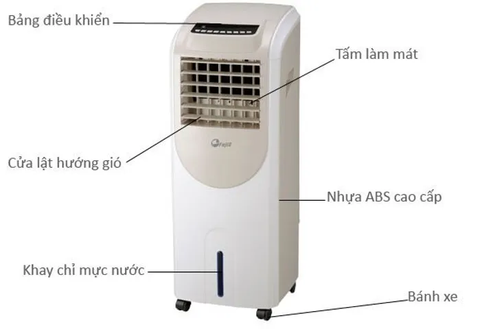 Máy làm mát không khí FujiE AC-11DB - Quạt điều hòa 20L, làm mát hiệu quả cho không gian 15-25m2, tiết kiệm điện năng, vận hành êm ái