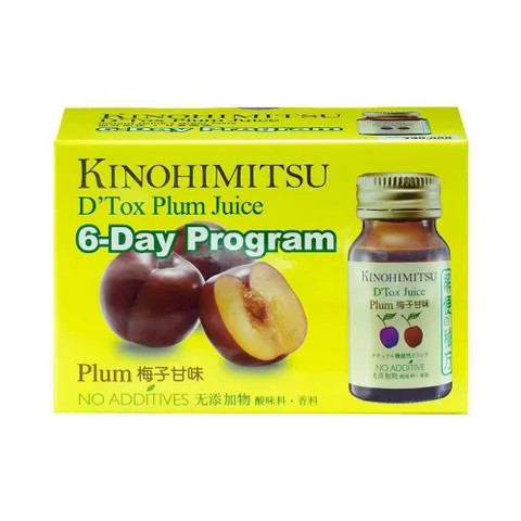 Nước Uống Kinohimitsu D Tox Plum Juice Hỗ Trợ Thải Độc Cơ Thể - Hộp 6 Chai 30ml Từ Trái Cây Tự Nhiên, Tăng Cường Sức Khỏe