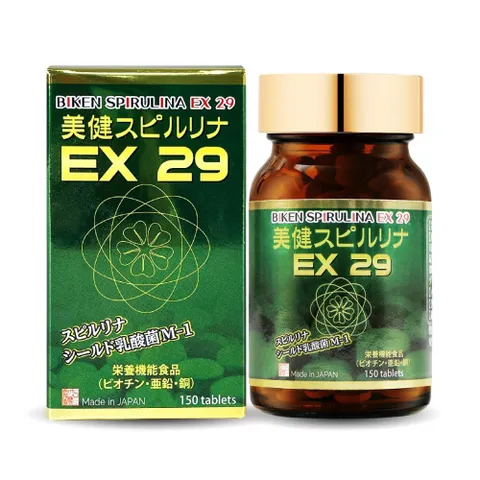 Tảo Xoắn Biken Spirulina EX 29 Nhật Bản - Viên Uống Tăng Cường Sức Đề Kháng và Phục Hồi Thể Lực, Hộp 150 Viên