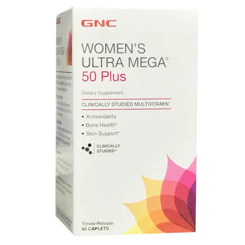 Vitamin tổng hợp GNC Ultra Mega 50 Plus cho phụ nữ 50+ - Hỗ trợ sức khỏe xương, trí nhớ và miễn dịch, 60 viên