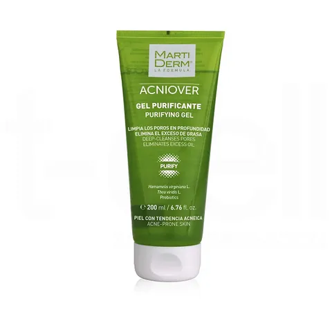Gel Rửa Mặt Cho Da Dầu Mụn MartiDerm Acniover Purifying 200ml - Làm Sạch Sâu, Ngăn Ngừa Mụn, Duy Trì Độ Ẩm Da Chính Hãng