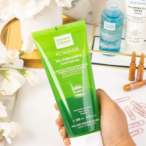 Gel Rửa Mặt Cho Da Dầu Mụn MartiDerm Acniover Purifying 200ml - Làm Sạch Sâu, Ngăn Ngừa Mụn, Duy Trì Độ Ẩm Da Chính Hãng