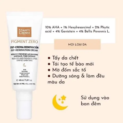 Kem Dưỡng Sáng Da MartiDerm Pigment Zero DSP 40ml - Mờ Nám Da, Làm Sáng Da, Giảm Đốm Nâu Chống Lão Hóa