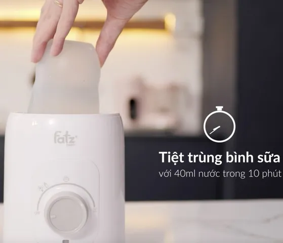 Máy hâm sữa và tiệt trùng Fatzbaby Mono 6 FB3001TN - 4 chức năng, tiết kiệm điện, thiết kế thông minh, phù hợp với mọi loại bình sữa.