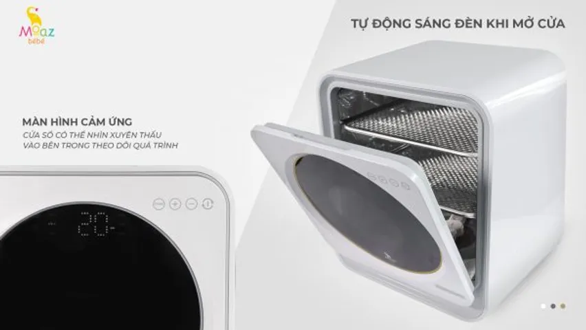 Máy tiệt trùng sấy khô bình sữa UV-C Moaz BéBé MB025 - Công nghệ diệt khuẩn an toàn, bảo quản 24h, chức năng làm sữa chua & sấy hoa quả