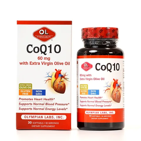 Viên uống hỗ trợ tim mạch CoQ10 60mg Olympian Labs Mỹ - Tăng cường sức khỏe tim, huyết áp ổn định, lọ 30 viên nang mềm dễ hấp thụ