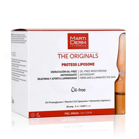 Serum Martiderm The Originals Proteos Liposome 30 ống - Dưỡng ẩm, điều tiết bã nhờn cho da dầu nhạy cảm, chống oxy hóa hiệu quả
