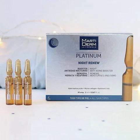 Ampoule MartiDerm Platinum Night Renew - Tái Tạo Da Ban Đêm, Chống Lão Hóa, Cải Thiện Tình Trạng Da, Dưỡng Ẩm Sâu Hơn