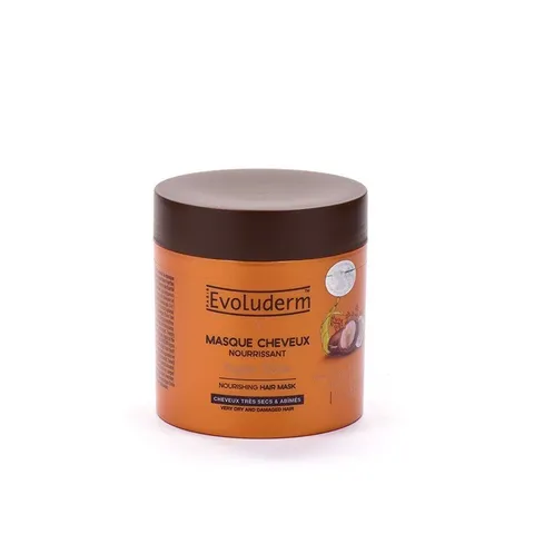 Kem ủ tóc Evoluderm Nourrissant Argan Div 500ml - Dưỡng ẩm và phục hồi tóc khô, hư tổn với chiết xuất Argan và Bơ hạt mỡ