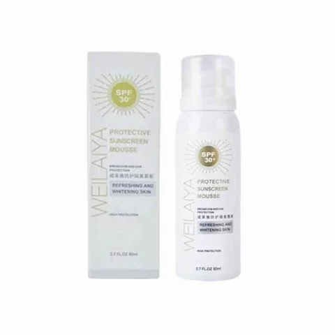 Bọt Chống Nắng Trắng Da Weilaiya Protective Sunscreen Mousse SPF 30+ - Dưỡng Trắng, Bảo Vệ Da Khỏi Tia UV, Không Nhờn Rít, 80ml