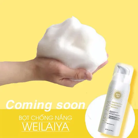Bọt Chống Nắng Trắng Da Weilaiya Protective Sunscreen Mousse SPF 30+ - Dưỡng Trắng, Bảo Vệ Da Khỏi Tia UV, Không Nhờn Rít, 80ml