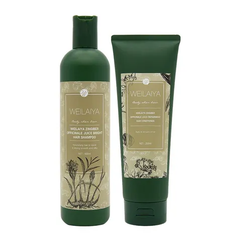 Bộ Dầu Gội Xả Gừng Hà Thủ Ô Weilaiya Zingiber Officinale Juice 400ml - Giúp Tóc Chắc Khỏe, Giảm Gãy Rụng, Phục Hồi Tóc Hư Tổn