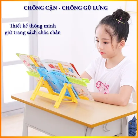 Giá Đỡ Sách Để Bàn Chống Cận Gù Lưng Cho Bé - Dụng Cụ Học Tập Thông Minh, Chất Liệu Nhựa Bền, Thiết Kế Đẹp Fácil Di Chuyển