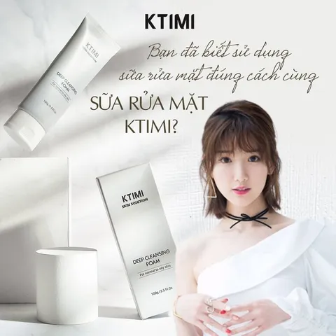 Sữa Rửa Mặt Ktimi Deep Cleansing Foam 100g Cho Da Nhờn - Giúp Làm Sạch Sâu, Ngăn Ngừa Mụn, Dưỡng Ẩm Tự Nhiên