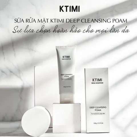 Sữa Rửa Mặt Ktimi Deep Cleansing Foam 100g Cho Da Nhờn - Giúp Làm Sạch Sâu, Ngăn Ngừa Mụn, Dưỡng Ẩm Tự Nhiên