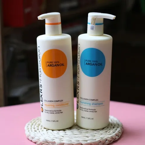 Bộ gội xả Olexrs Hair Salon Argan Oil Collagen Complex 500ml - Dưỡng tóc chuyên nghiệp, giúp mọc tóc và chống khô xơ, bóng mượt hơn