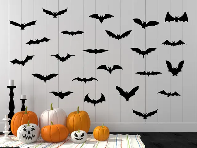 Bộ Dơi Dán Trang Trí Halloween 12 Miếng PVC - Trang Trí Tường Độc Đáo, Không Gian Hóa Trang Ấn Tượng
