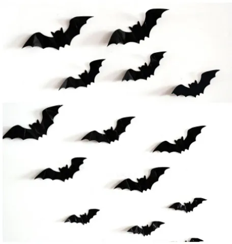 Bộ Dơi Dán Trang Trí Halloween 12 Miếng PVC - Trang Trí Tường Độc Đáo, Không Gian Hóa Trang Ấn Tượng