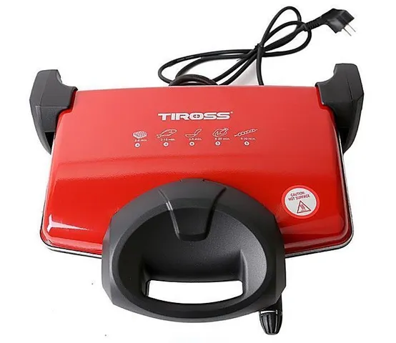 Máy Kẹp Nướng Bánh Mỳ Tiross TS9653 - Đa Chức Năng 1600W, 5 Mức Nhiệt Độ, Chống Dính, Nướng Thịt & Bánh Sandwich, Màu Sắc Đen, Cam, Ghi