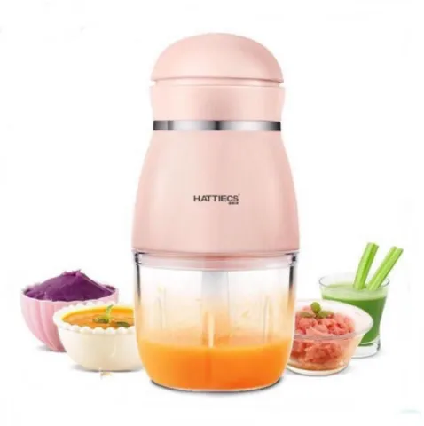Máy Xay Cầm Tay Đa Năng Hattiecs Cao Cấp 6 Lưỡi Dao - Xay Thịt, Rau, Sinh Tố Cho Bé - Đồ Gia Dụng Tiện Lợi