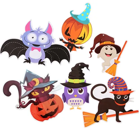 Set 6 Dây Treo Trang Trí Halloween Hình Xoắn Ốc - Trang Trí Bữa Tiệc Bí Ngô, Nhện, Dơi - Đồ Trang Trí Lễ Hội Kinh Dị