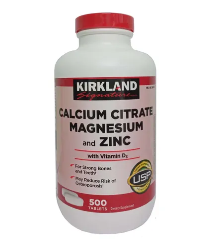 Viên Uống Kirkland Signature Calcium Citrate 500mg - Hỗ Trợ Xương Khớp Chắc Khỏe Với Canxi, Magie, Kẽm và Vitamin D
