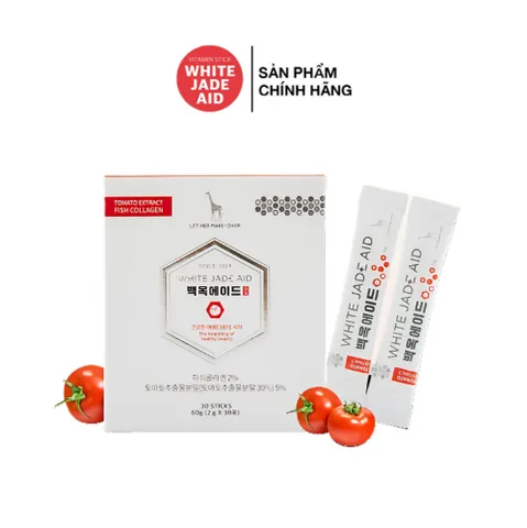 Bột Uống Trắng Da White Jade Aid Hàn Quốc - Hỗ Trợ Collagen, Giảm Nám và Tàn Nhang, Da Trắng Sáng Khỏe Mạnh