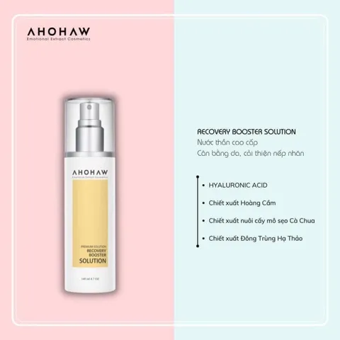 Toner Cải Thiện Nếp Nhăn Ahohaw Recovery Booster Solution - Nước Hoa Hồng Tái Tạo Da Giúp Làn Da Tươi Trẻ, Rạng Ngời 140ml