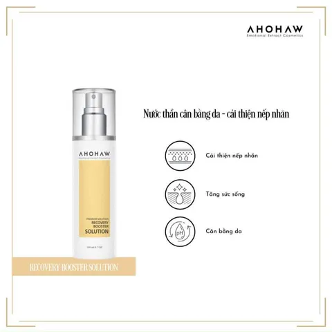 Toner Cải Thiện Nếp Nhăn Ahohaw Recovery Booster Solution - Nước Hoa Hồng Tái Tạo Da Giúp Làn Da Tươi Trẻ, Rạng Ngời 140ml
