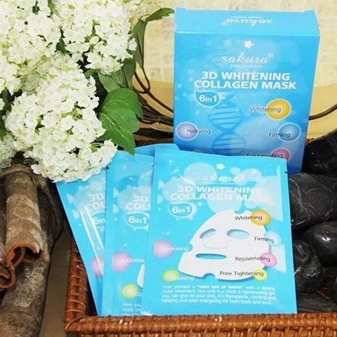 Mặt nạ giúp trắng da Sakura 3D Whitening Collagen Mask