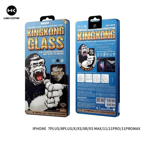 Kính Cường Lực Kingkong 3D WTP-038 Xanh Chính Hãng - Bảo Vệ Màn Hình iPhone 11/12/13 Mini/Pro/Pro Max, Chống Trầy Xước, Va Đập