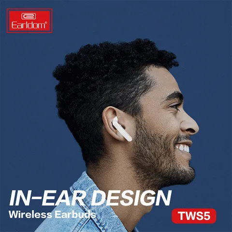 Tai nghe Bluetooth Earldom TWS5 - Âm thanh tuyệt vời, sử dụng liên tục 3 giờ, kết nối ổn định, thiết kế gọn nhẹ, công nghệ V5.0.