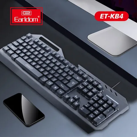 Bàn Phím Gamming Giả Cơ Earldom ET-KB4 - Kiểu Dáng Thể Thao, Đèn LED 7 Màu, Kết Nối USB, Phù Hợp Cho PC