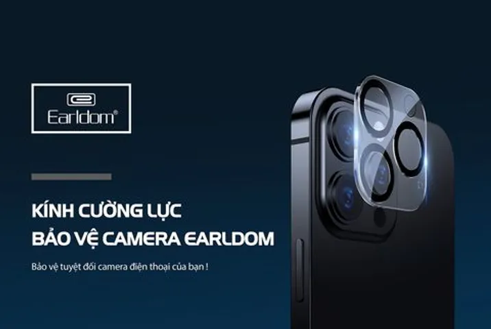 Kính Cường Lực Earldom Bảo Vệ Camera iPhone 11-13 - Chống Va Đập, Chống Xước, 9H Ultra Clear Glass
