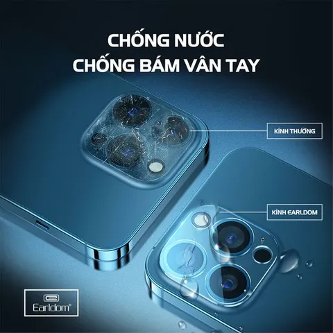 Kính Cường Lực Earldom Bảo Vệ Camera iPhone 11-13 - Chống Va Đập, Chống Xước, 9H Ultra Clear Glass