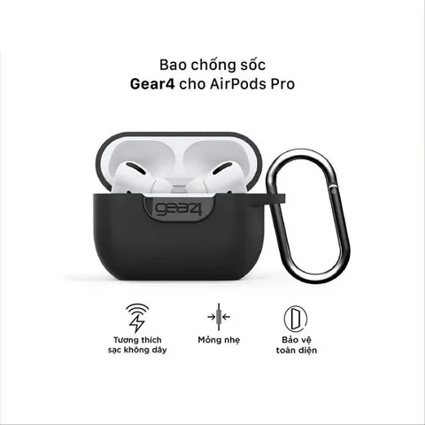 Bao Chống Sốc Gear4 Cho Apple Airpod 1 & 2 - Bảo Vệ Tối Ưu, Thiết Kế Hiện Đại, Màu Coral, Midnight, White, Black