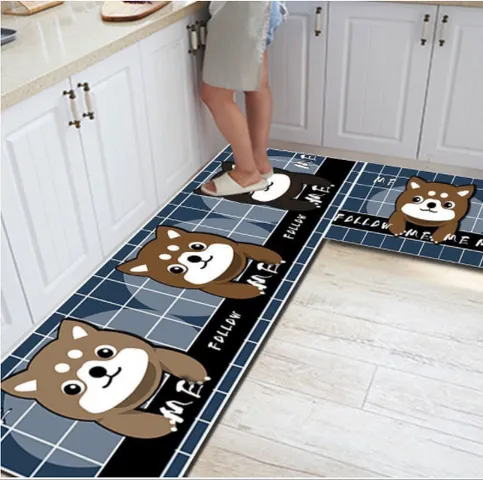Bộ 2 Tấm Thảm Bếp Chống Trượt - Họa Tiết Độc Đáo, Kích Thước Lớn, Chất Liệu Siêu Thấm Hút Nước, Trang Trí An Toàn Cho Không Gian Sống