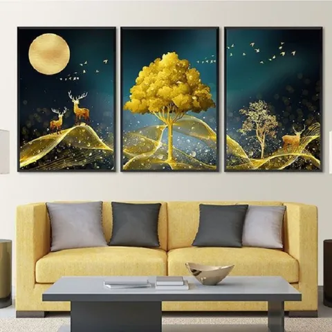 Bộ Tranh Canvas Treo Tường Phong Cảnh Đêm Khuya - Thiết Kế Hiện Đại Trang Trí Nội Thất Sang Trọng, Kích Thước Đa Dạng