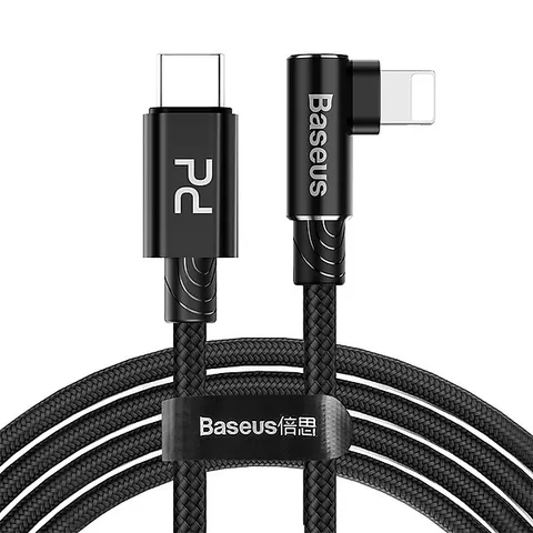 Cáp sạc nhanh Type C to Lightning Baseus MVP Elbow 18W cho game thủ - Sạc nhanh Power Delivery, 1m, tương thích iPhone/iPad