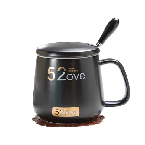 Cốc Gốm Sứ Tình Yêu 52ove Kèm Thìa Inox - Quà Tặng Đặc Biệt Fandom Sáng Tạo Cho Ngày Valentine, Kỷ Niệm, Sinh Nhật