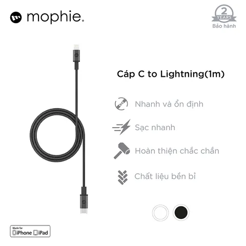 Bộ Sạc Nhanh Mophie Power Delivery 20W USB-C - Tích Hợp 1 Cổng Sạc Nhanh Cho iPhone, iPad, Thiết Bị PD Khác