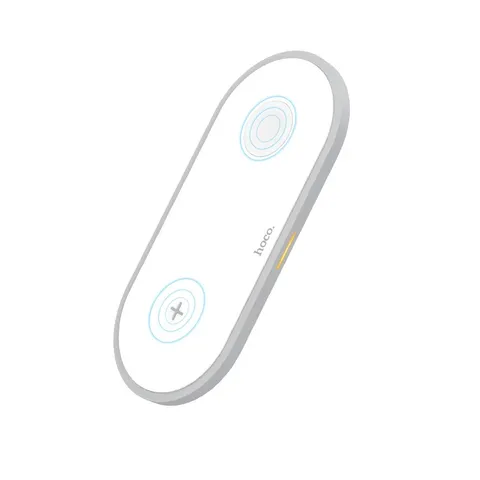 Đế sạc nhanh không dây 2 in 1 Hoco CW20, 10W - Sạc điện thoại và iWatch cùng lúc, hỗ trợ công nghệ Qi, hàng chính hãng