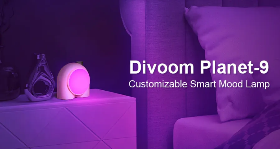 Đèn Led trang trí để bàn không dây Divoom Planet-9 - Chiếu sáng đa sắc RGB, kết nối Bluetooth, thời gian sử dụng 24 giờ