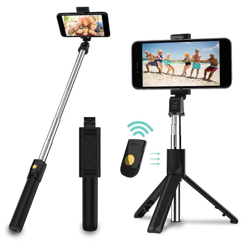 Gậy chụp hình Selfie Bluetooth Hoco K11 - Gậy tự sướng có chân đứng, có thể kéo dài 68cm, tương thích điện thoại 4,7-6 inch